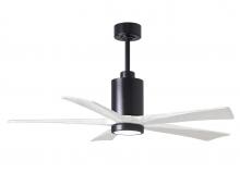  PA5-BK-MWH-52 - Patricia-5 five-blade ceiling fan in Matte Black finish with 52” solid matte white wood blades a