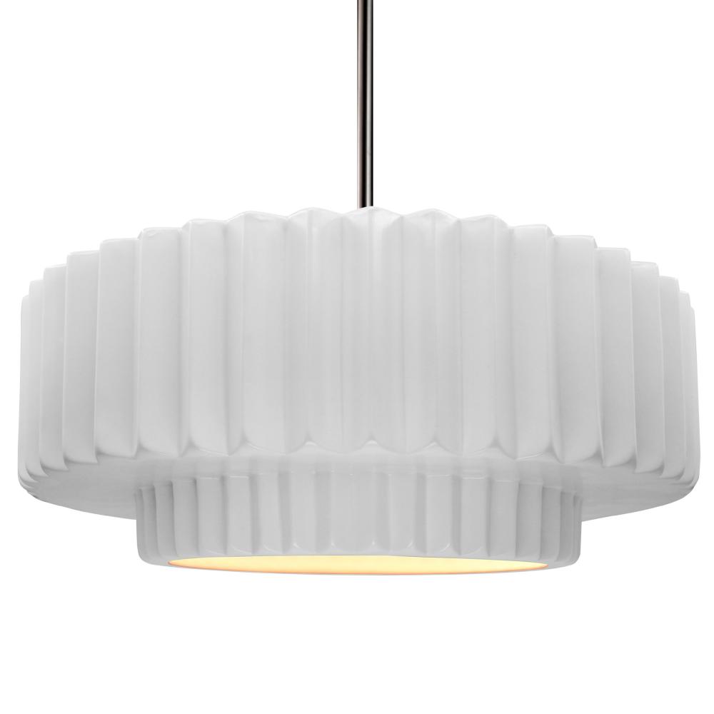 Large Tier Pleated LED Pendant