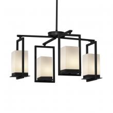 Justice Design Group FSN-7510W-OPAL-MBLK - Laguna 4-Light LED Outdoor Chandelier