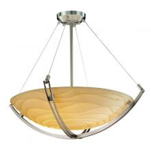 Justice Design Group PNA-9722-35-WAVE-NCKL - 24" Pendant Bowl w/ Crossbar