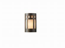 Justice Design Group CER-5345W-HMBR - Small ADA Prairie Window LED Wall Sconce - Open Top & Bottom (Outdoor)