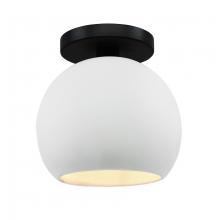 Justice Design Group CER-6353-WTWT-MBLK-LED1-700 - Medium Globe LED Semi-Flush