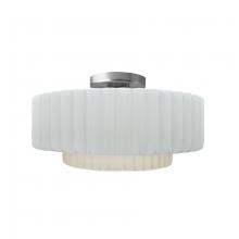 Justice Design Group CER-6373-WTWT-NCKL-LED1-700 - Medium Tier Pleated LED Semi-Flush