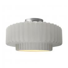  CER-6375-BIS-NCKL - Large Tier Pleated Semi-Flush