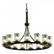 Justice Design Group GLA-8715-16-CLRT-DBRZ-LED15-10500 - Dakota 15-Light 1-Tier Ring LED Chandelier