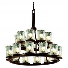 Justice Design Group GLA-8767-16-CLRT-DBRZ-LED21-14700 - Dakota 21-Light 2-Tier Ring LED Chandelier