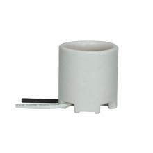 Satco Products Inc. 80/1155 - Keyless Porcelain Socket; Unglazed With Wireway; 8-1/2" AWM B/W 105C; 1 Bushing Mount; Bronze