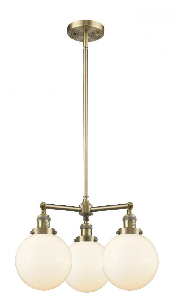 Beacon - 3 Light - 22 inch - Antique Brass - Stem Hung - Chandelier