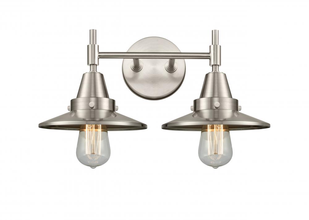 Railroad - 2 Light - 17 inch - Satin Nickel - Bath Vanity Light