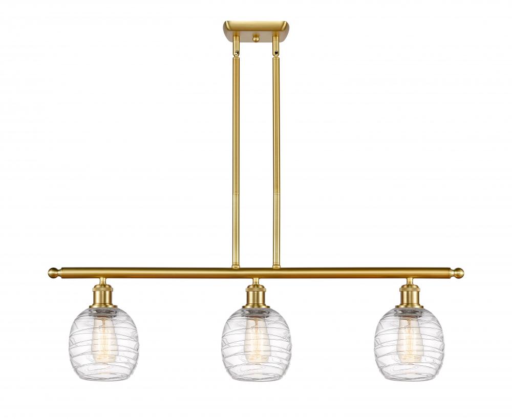 Belfast - 3 Light - 36 inch - Satin Gold - Cord hung - Island Light