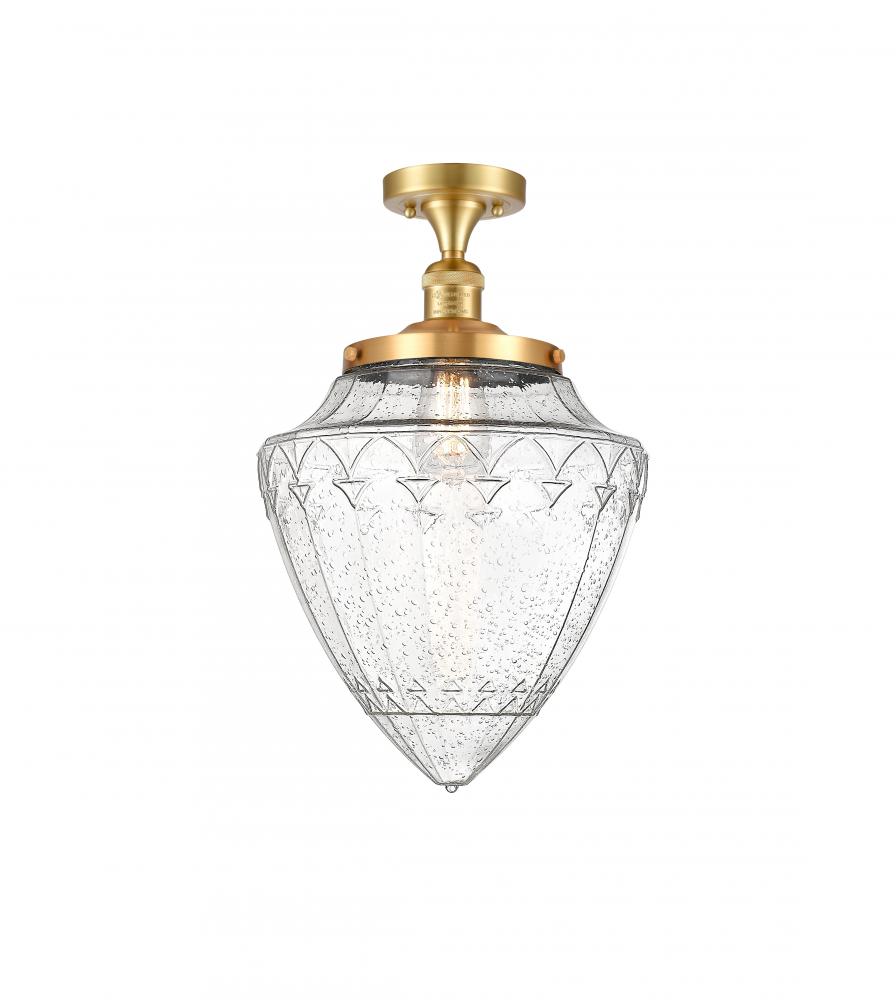 Bullet - 1 Light - 12 inch - Satin Gold - Semi-Flush Mount