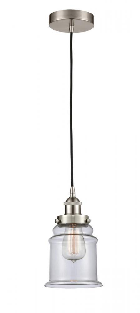 Canton - 1 Light - 6 inch - Brushed Satin Nickel - Cord hung - Mini Pendant