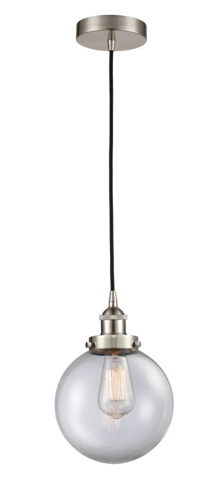 Beacon - 1 Light - 8 inch - Brushed Satin Nickel - Cord hung - Mini Pendant