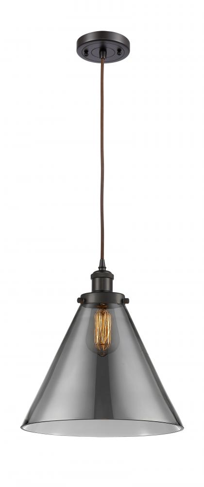 Cone - 1 Light - 12 inch - Oil Rubbed Bronze - Cord hung - Mini Pendant