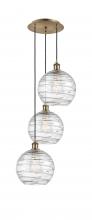 Innovations Lighting 113B-3P-AB-G1213-10 - Athens Deco Swirl - 3 Light - 17 inch - Antique Brass - Cord hung - Multi Pendant