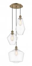  113B-3P-AB-G652-MU - Cindyrella 3 Light 14 inch Multi-Pendant