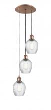  113B-3P-AC-G292 - Salina - 3 Light - 12 inch - Antique Copper - Cord Hung - Multi Pendant