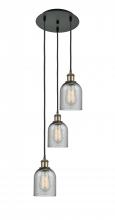  113B-3P-BAB-G257 - Caledonia - 3 Light - 12 inch - Black Antique Brass - Cord Hung - Multi Pendant