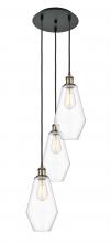  113B-3P-BAB-G652-7 - Cindyrella - 3 Light - 14 inch - Black Antique Brass - Cord Hung - Multi Pendant