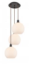  113B-3P-OB-G121-10 - Athens - 3 Light - 17 inch - Oil Rubbed Bronze - Cord Hung - Multi Pendant