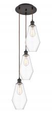  113B-3P-OB-G652-7 - Cindyrella - 3 Light - 14 inch - Oil Rubbed Bronze - Cord Hung - Multi Pendant