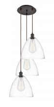 Innovations Lighting 113B-3P-OB-GBD-122 - Bristol - 3 Light - 19 inch - Oil Rubbed Bronze - Cord Hung - Multi Pendant