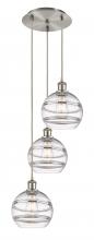  113B-3P-SN-G556-8CL - Rochester - 3 Light - 15 inch - Brushed Satin Nickel - Cord hung - Multi Pendant