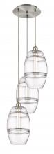  113B-3P-SN-G557-8CL - Vaz - 3 Light - 15 inch - Brushed Satin Nickel - Cord hung - Multi Pendant