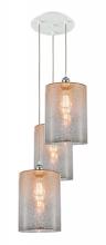  113B-3P-WPC-G116-L - Cobbleskill - 3 Light - 16 inch - White Polished Chrome - Cord Hung - Multi Pendant