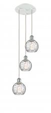  113B-3P-WPC-G1215-6 - Athens Water Glass - 3 Light - 13 inch - White Polished Chrome - Cord Hung - Multi Pendant