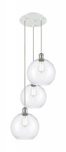  113B-3P-WPC-G122-10 - Athens - 3 Light - 17 inch - White Polished Chrome - Cord Hung - Multi Pendant