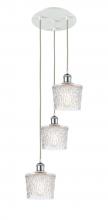  113B-3P-WPC-G402 - Niagara - 3 Light - 13 inch - White Polished Chrome - Cord Hung - Multi Pendant