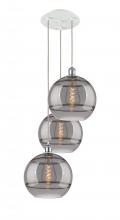  113B-3P-WPC-G556-12SM - Rochester - 3 Light - 19 inch - White Polished Chrome - Cord Hung - Multi Pendant