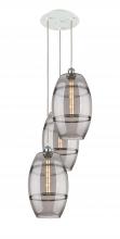  113B-3P-WPC-G557-10SM - Vaz - 3 Light - 17 inch - White Polished Chrome - Cord Hung - Multi Pendant