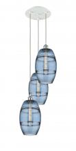  113B-3P-WPC-G557-8BL - Vaz - 3 Light - 15 inch - White Polished Chrome - Cord Hung - Multi Pendant