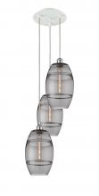  113B-3P-WPC-G557-8SM - Vaz - 3 Light - 15 inch - White Polished Chrome - Cord Hung - Multi Pendant