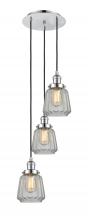  113F-3P-PC-G142 - Chatham - 3 Light - 14 inch - Polished Chrome - Cord hung - Multi Pendant