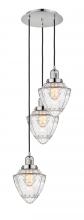  113F-3P-PN-G664-7 - Bullet - 3 Light - 14 inch - Polished Nickel - Cord hung - Multi Pendant