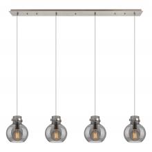 Innovations Lighting 124-410-1PS-SN-G410-8SM - Newton Sphere - 4 Light - 52 inch - Brushed Satin Nickel - Cord hung - Linear Pendant