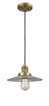  201C-BB-G2 - Halophane - 1 Light - 9 inch - Brushed Brass - Cord hung - Mini Pendant