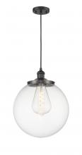  201C-BK-G202-14 - Beacon - 1 Light - 14 inch - Matte Black - Cord hung - Mini Pendant