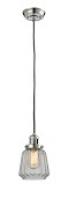  201C-PN-G142 - Chatham - 1 Light - 7 inch - Polished Nickel - Cord hung - Mini Pendant