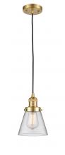 Innovations Lighting 201C-SG-G62 - Cone - 1 Light - 6 inch - Satin Gold - Cord hung - Mini Pendant