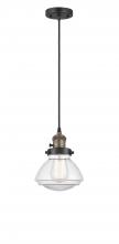  201CSW-BAB-G322 - Olean - 1 Light - 7 inch - Black Antique Brass - Cord hung - Mini Pendant