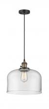 Innovations Lighting 201CSW-BAB-G72-L - Bell - 1 Light - 12 inch - Black Antique Brass - Cord hung - Mini Pendant