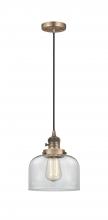 Innovations Lighting 201CSW-BB-G72 - Bell - 1 Light - 8 inch - Brushed Brass - Cord hung - Mini Pendant