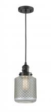  201CSW-BK-G262 - Stanton - 1 Light - 6 inch - Matte Black - Cord hung - Mini Pendant