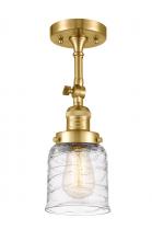 Innovations Lighting 201F-SG-G513 - Bell - 1 Light - 5 inch - Satin Gold - Semi-Flush Mount