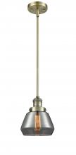  201S-AB-G173-LED - Fulton - 1 Light - 7 inch - Antique Brass - Stem Hung - Mini Pendant