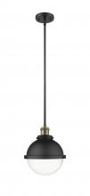 Innovations Lighting 201S-BAB-HFS-82-BK - Hampden - 1 Light - 9 inch - Black Antique Brass - Stem Hung - Mini Pendant